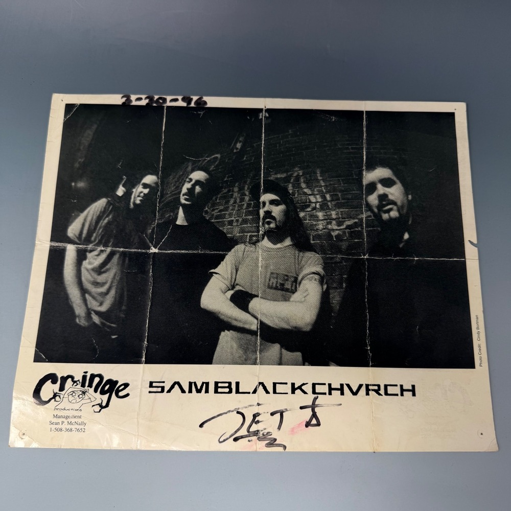 Sam Black Church Signed 1996 Promo Poster Cringe Productions Cindy Bortman Photo